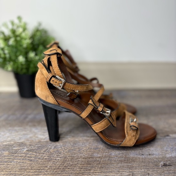 Tods Strappy Heels Leather Buckle Sandals Size 38.5 - Picture 2 of 10